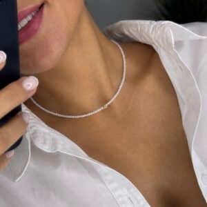 Kaklo verinys| Baltas Aksominis spindesys 3mm