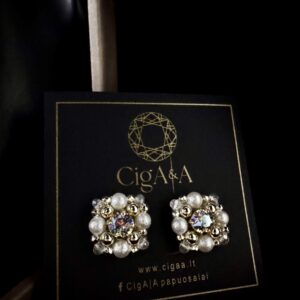 Auskarai| Perla bloom- champagne