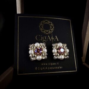 Auskarai| Perla bloom- light rose